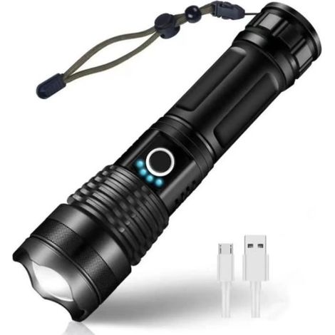 Lampe Torche - LED - Ultra Puissante - 4300 Lumens - Rechargeable USB - Étanche-Ywey (1/5)