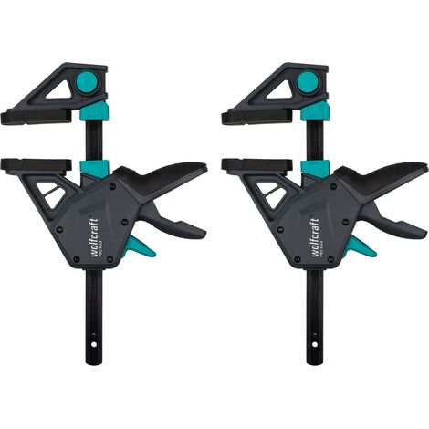 wolfcraft - Kit de 2 Serre-Joints à une main PRO MAX - Ouverture jusqu'à 150 mm - Force de serrage max. 250 kg - réf. 8665060