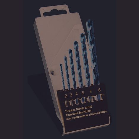 C.K T3293 HSS Metall-Spiralbohrer-Set 6teilig 2 mm, 3 mm, 4 mm, 5 mm, 8 mm TiN DIN 338 Zylindersch