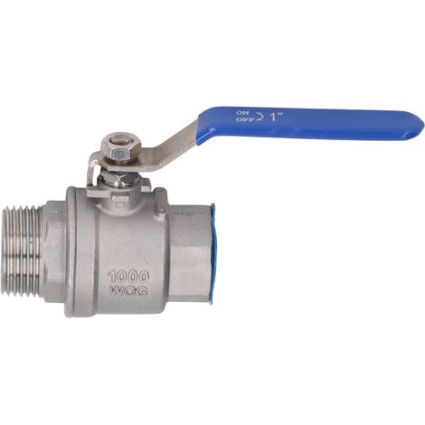 1-Zoll-NPT-Kugelhahn, gerade Edelstahlverschraubung, Anschluss für Wasser und Öl (1/5)