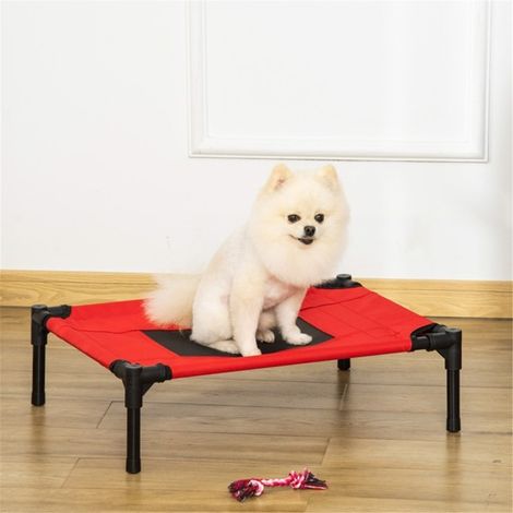 Lightweight Portable Pet Bed for Small Dogs, Comfortable and Breathable Design in Red and Black Color