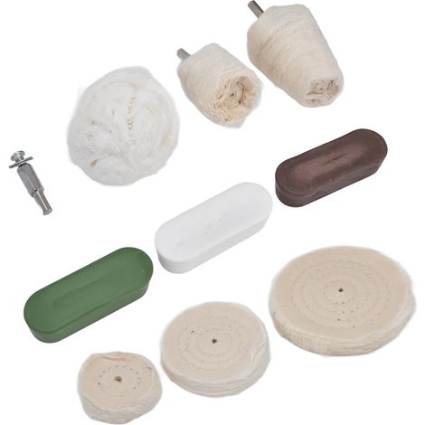 10 Tampons de polissage en flanelle coton pour meuleuse, kit de 10 pièces, adapté au métal, marbre et verre (1/5)