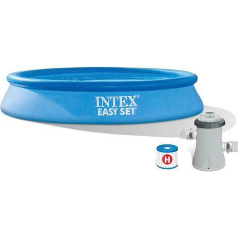 Piscina gonfiabile rotonda da 244x244x61cm con pompa filtro a cartuccia da 1.250L/h - Piscina fuori terra in PVC a 3 strati (1/5)