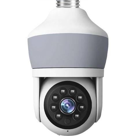 Caméra de sécurité à domicile Caméra ampoule 3MP E27, caméra de surveillance domestique, Vision nocturne, suivi automatique du corps, vidéo 4G, moniteur de sécurité for maison intelligente(3MP Camera (1/5)