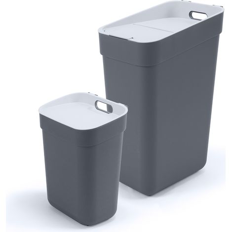 Curver Ready to Collect Recycling Bin Bundle, 1 x 10L 1 x 30L, Dark Grey (1/4)