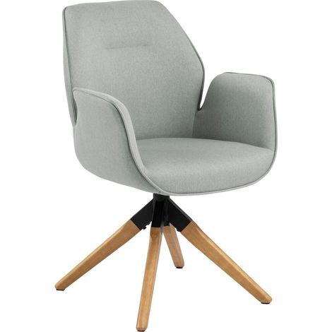 Silla Norsica 391, Gris claro + Luminoso madera, 91x61x59cm, Tapiz, De madera, Madera