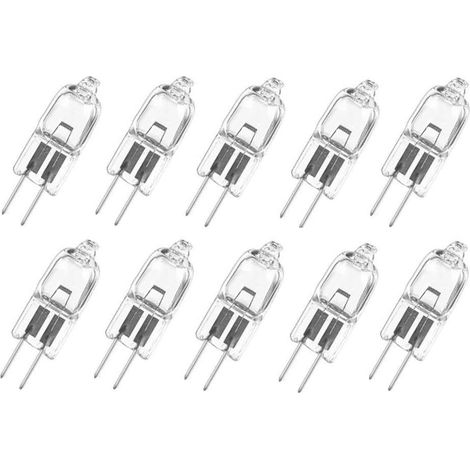 10 Ampoule halogène, G4, 20 W, Blanc chaud, Protection UV, 12 V, Éclairage intérieur