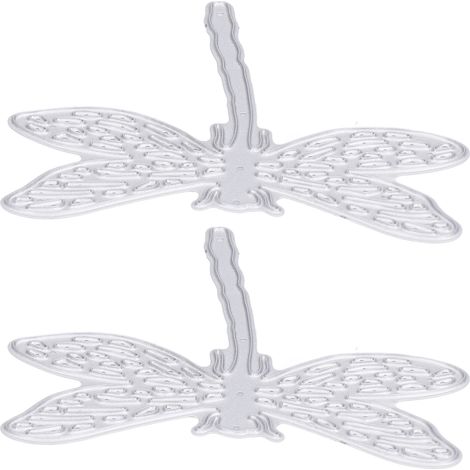 Lot de 2 pochoirs métalliques découpe libellule, outil DIY estampage pour albums photos, scrapbooking, carte décorative (1/5)