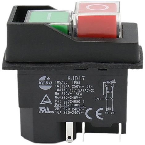 BEBUSINGOTO KJD17 220V 5-poliger elektromagnetischer Druckknopfstecker für Gartengeräte (1/5)