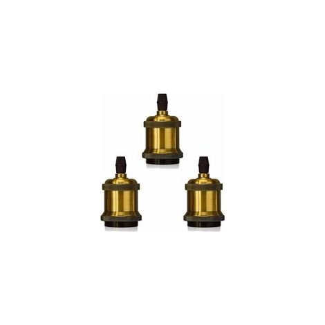 Lot de 3 douilles E27 spirale, adaptateur vintage rétro pour lustre suspension –