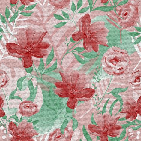 Outdoor dekostoffe oxford - Motiv Blumen 6 (1/5)