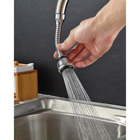Bec de robinet - Adaptateur de mitigeur de cuisine rotatif 360°, raccord universel, acier inoxydable, taille A (1/5)