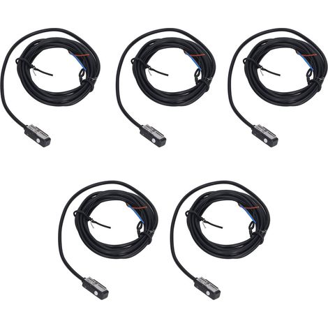 Lot de 5 capteurs magnétiques à boîtier ABS, 100 mA, 2 fils, normalement ouverts, pour applications industrielles (AC/DC 5-240 V). (1/5)