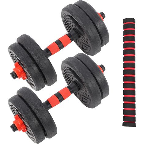 Ensemble D'haltères Ronds, Entraînement Silencieux pour Fitness à Domicile, Kit en Acier et Caoutchouc de 10kg pour Exercices en Intérieur (1/5)