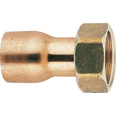 Manchon fer cuivre droit 2 pièces Femelle - douille 20X27 - 22