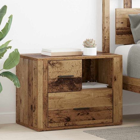 Cabinet de chevet-Table de nuit-Table de chevet Bois ancien 35 x 60 x 50 cm Bois d'ingénierie (1/5)