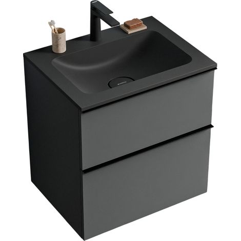 BERNSTEIN - Miroir rond de salle de bain éclairage LED 120cm cadre noir, antibuée, intensité lumière réglable, capteur de mouvement - VARO FRAME (1/5)