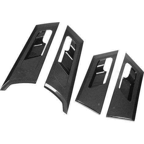 4 Garnitures de poignées de porte intérieures motif carbone Protection habillage intérieur remplacement pour Mitsubishi Outlander (1/5)