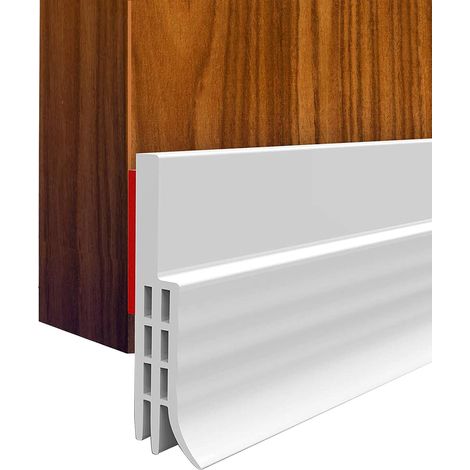 Burlete inferior para puerta, burlete de aislamiento térmico y acústico, 100 x 5 cm (blanco) (1/5)
