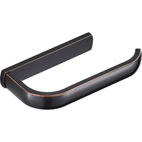 Portarotolo da parete, adatto per bagno, cucina, ufficio, ecc., 195 x 88 x 26 mm (nero) (1/5)