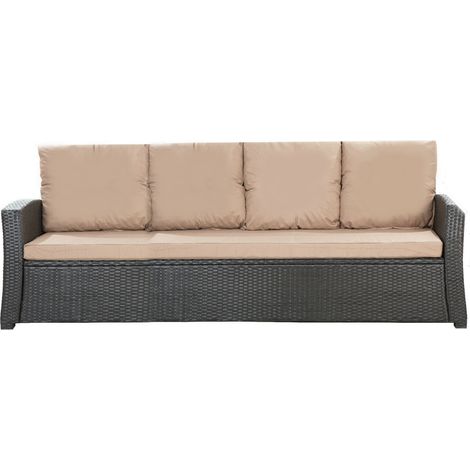 Setgarden – Coussins d'extérieur en résine tressée 168x50x7 cm – Lot de 3 coussins pour canapé de jardin – Taie en polyester enduit téflon – Confort durable