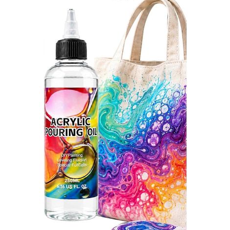 Médium de coulage acrylique, 250 ml, activateur de marbrure, huile de silicone, transparent  Peinture silicone transparente pour aquarelle et béton en spray (1/5)