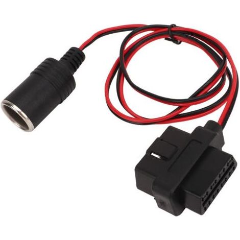 Adaptateur de prise allume-cigare OBD2, connecteur femelle de type T à 16 broches, cable d'alimentation pour voitures avec OBD (1/4)
