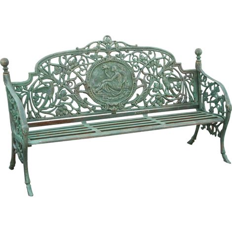 Cast iron bench 184x110x70 cm Garden bench Outdoor sofa Liberty bench with armrests 3-seater chair Iron bench (1/5)