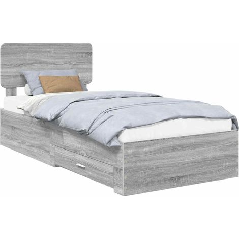 Maison Exclusive - Estructura de cama Gris Sonoma 90 x 200 cm Mad