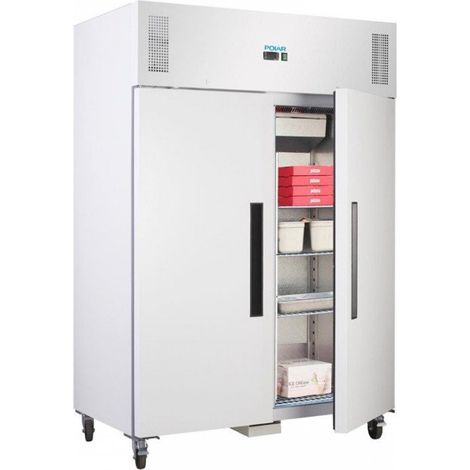 Congélateur 1200 Litres PRO 2 portes battantes, blanc, sur roulettes, 700 W, 220 V - MONO