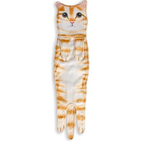 Lustige Katzenhandtücher, Küchen- und Badezimmerhandtücher mit orangefarbener Katze