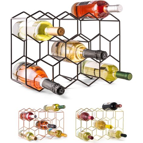 Casier à vin vertical — Petit casier à vin moderne noir — Porte-bouteilles à 3 niveaux, idéal pour placards, garde-manger et caves à vin