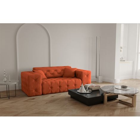Sofa Designersofa CHANTAL 2-Sitzer in Stoff Opera Velvet Orange (1/5)