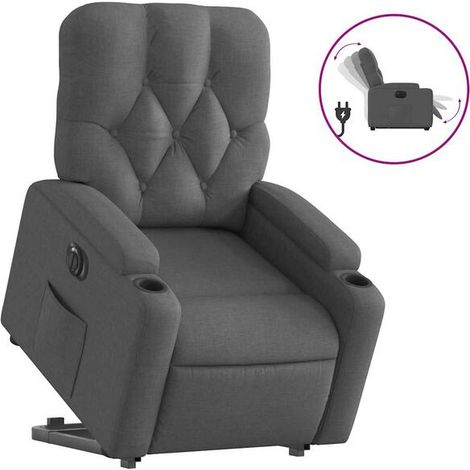 Fauteuil inclinable électrique en tissu gris foncé (1/5)