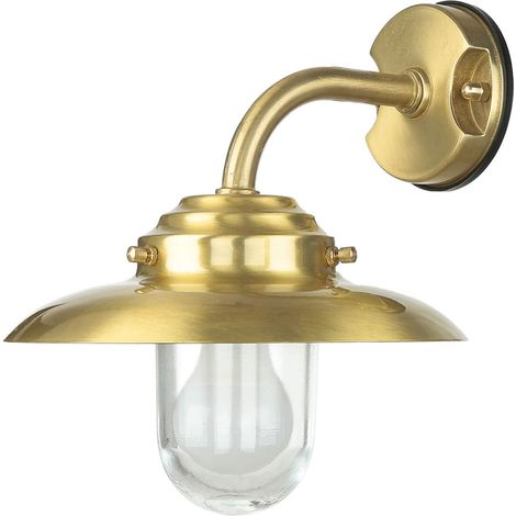 Wandlampe Messing IP64 außen Maritim E27 Laterne Garten Hof (1/5)