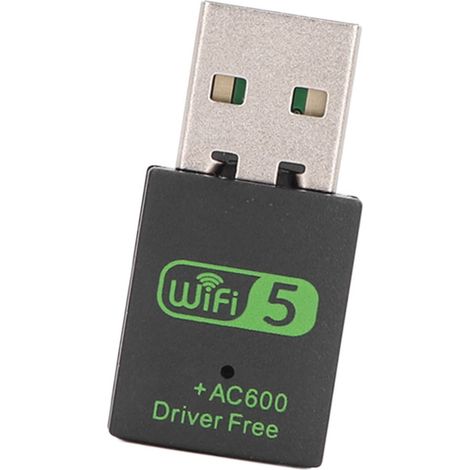 Adaptateur réseau WiFi USB 600Mbps double bande 2.4G/5G, carte sans fil professionnelle avec Bluetooth 5.0 pour PC bureau portable (1/5)