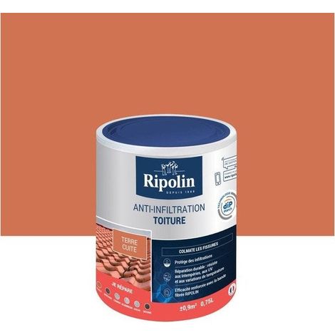 Ripolin – Revêtement d'étanchéité toiture 0,75L – Anti-infiltration – Haute élasticité – Résistant aux intempéries et UV – Pour supports variés (1/6)