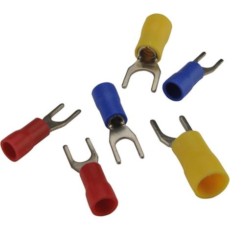 Gabelkabelschuh-Set 1,5 / 2,5/ 6 mm², isoliert Aderend- & Isolierhülsen (1/2)