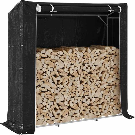 Brennholzregal mit Regenschutz 200x60x200 cm Verzinkter Stahl