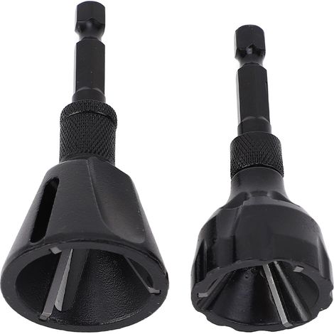 Lot de 2 outils d'ébavurage et de chanfreinage en acier au tungstène, 3 cannelures, tige hexagonale de 1/4 po, outil d'élimination des bavures de vis (1/5)