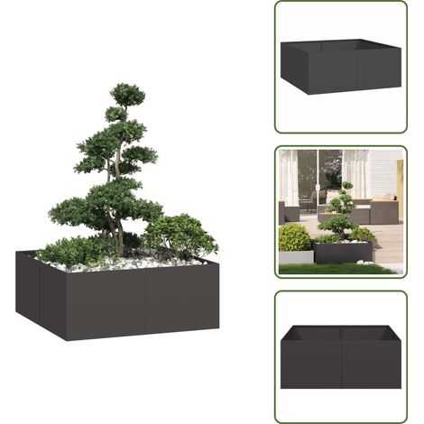 vidaXL Jardinière noir 100x100x40 cm acier (1/5)