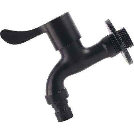 Schwarzer Wandwasserhahn aus Edelstahl 304 für Garten und Bad (Waschmaschine) (1/5)