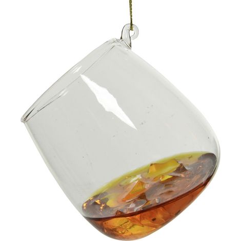Decoris Weihnachtskugel aus Glas Likörglas 7,5 x 7 cm orange Kugel
