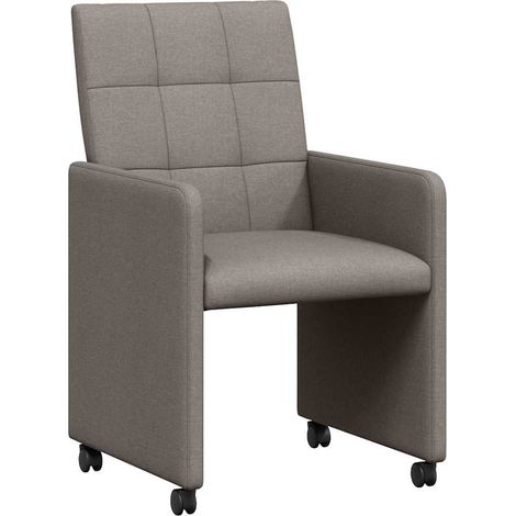 Dining Chairs with Wheels 2 pcs Taupe 58 x 65 x 94 cm Fabric vidaXL