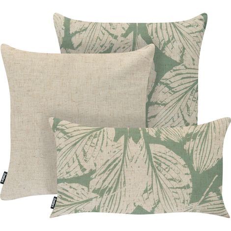 Conjunto de 3 cojines decorativos para exterior accesorios de jardín verde/beige Arenaria (1/5)