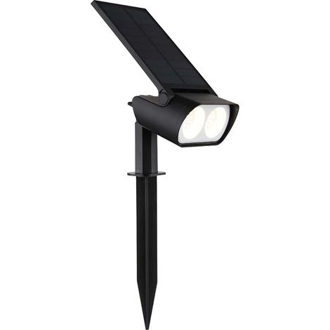 Solarleuchte Steckleuchte Gartenleuchte LED Wandmontage Erdspieß IP65 Schwarz