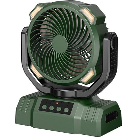 Ventilatore da campeggio USB da 10000 mAh,ventilatore portatile con telecomando,4 timer,4 velocità,3 modalità di illuminazione a LED (1/2)
