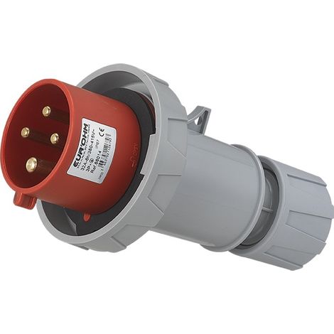 Fiche industrielle mobile droite IP67 - 3P+T - 32A - 400V AC - Eur'Ohm