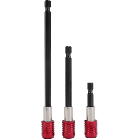 Ensemble de 3 rallonges pour forets et tournevis à tige hexagonale de 60 mm (1/4 pouce), 100 mm et 150 mm, pour le travail du bois. (1/5)