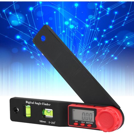 2-in-1 digitaler Winkelmesser, elektronische Wasserwaage, Winkelmesser, Winkelmesslineal 0-200° (1/5)